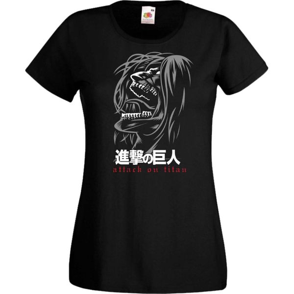 Maglietta Da Donna Attack Anime On Titan Poster Var-042 Attack Anime On Titan Poster, Lady L , Noir-image