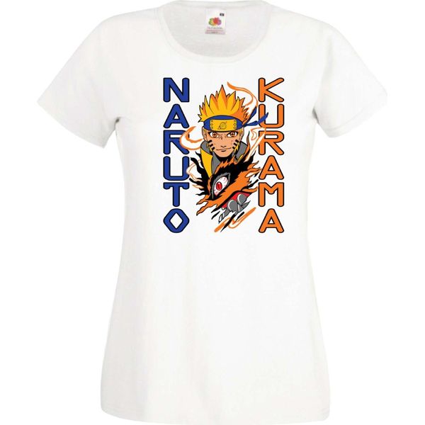 Maglietta Da Donna Naruto Kurama Var-049 Kurama Demon Fox, Lady L , Blanc-image