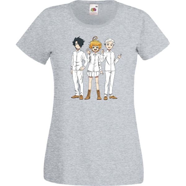 Maglietta Da Donna The Promised Neverland Var-009 The Promised Neverland, Lady 2XL , Gris-image