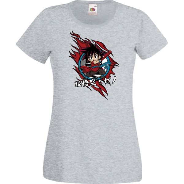 Maglietta Da Donna Anime Manga Dragon Anime Manga Ball Z Goku Chibi Goku Chibi, Lady Xl , Gris-image