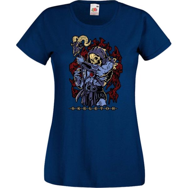 Maglietta Da Donna Anime Manga Masters Of The Universe Skeletor Skeletor, Lady 2XL , Bleu Foncé-image