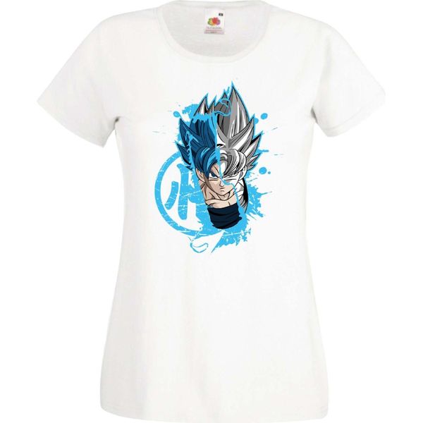 Maglietta Da Donna Anime Manga Dragon Anime Manga Ball Z Goku Super Saiyan 01 Saiyan, Lady Xs , Blanc-image