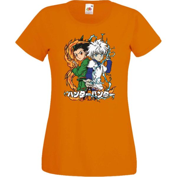 Maglietta Da Donna Anime Manga Hunter Manga X Anime Hunter Gon Freecss Freecss, Lady 2XL , Orange-image