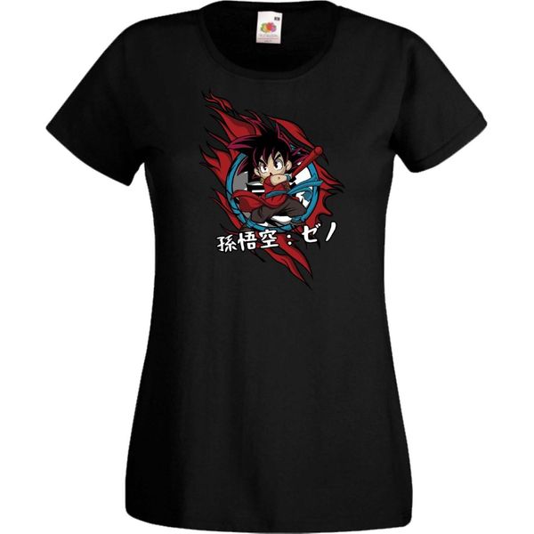 Maglietta Da Donna Anime Manga Dragon Anime Manga Ball Z Goku Chibi Goku Chibi, Lady Xl , Noir-image