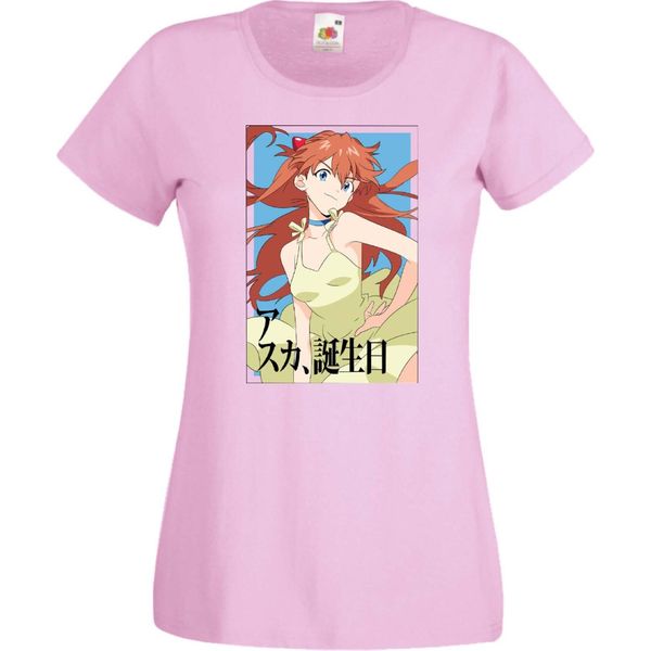 Maglietta Da Donna Anime Manga Neon Anime Genesis Manga Evangelion Asuka Langley Soryu 03 Asuka Langley, Lady 2XL , Gris-image