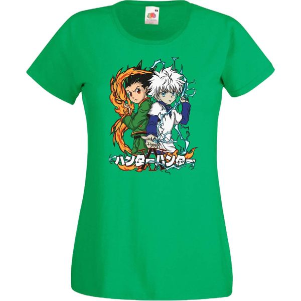 Maglietta Da Donna Anime Manga Hunter Manga X Anime Hunter Gon Freecss Freecss, Lady Xl , Vert-image