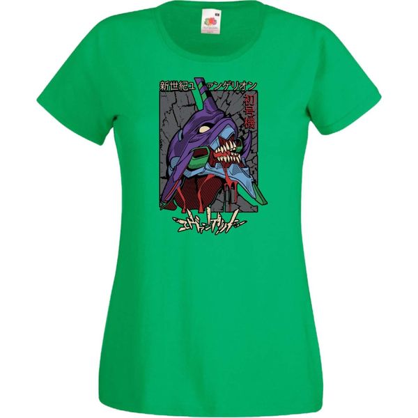 Maglietta Da Donna Anime Manga Neon Anime Genesis Manga Evangelion Eva Unit 02 Eva Unit, Lady Xl , Vert-image