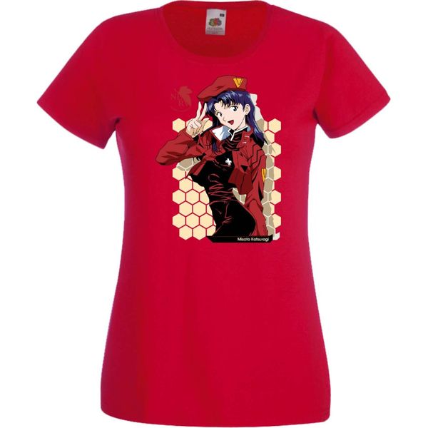 Maglietta Da Donna Anime Manga Neon Anime Genesis Manga Evangelion Misato Katsuragi Misato Katsuragi, Lady L , Rouge-image