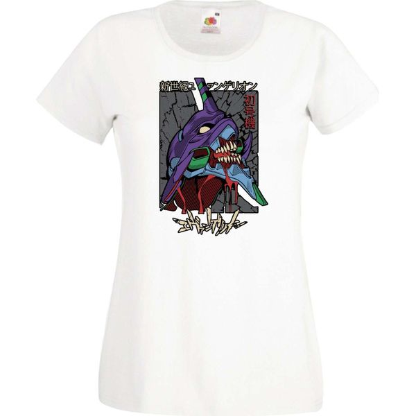 Maglietta Da Donna Anime Manga Neon Anime Genesis Manga Evangelion Eva Unit 02 Eva Unit, Lady S , Blanc-image