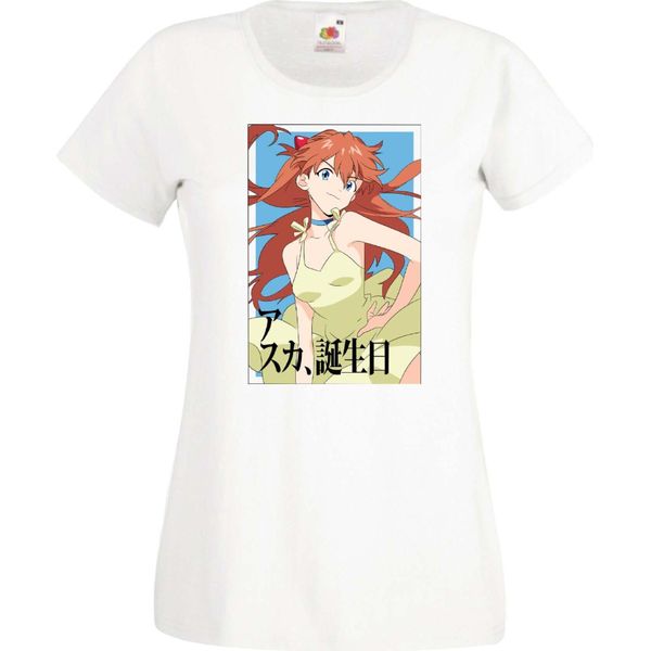 Maglietta Da Donna Anime Manga Neon Anime Genesis Manga Evangelion Asuka Langley Soryu 03 Asuka Langley, Lady Xs , Orange-image