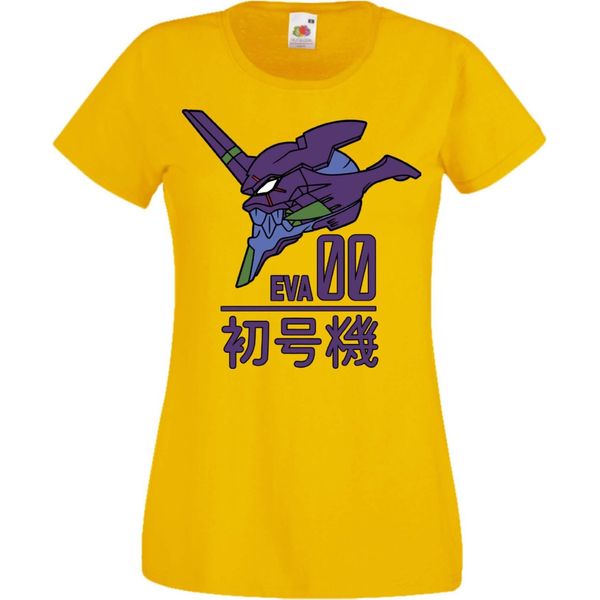 Maglietta Da Donna Manga Anime Neon Anime Genesis Manga Evangelion Eva Unit 00 Eva Genesis, Lady 2XL , Jaune-image