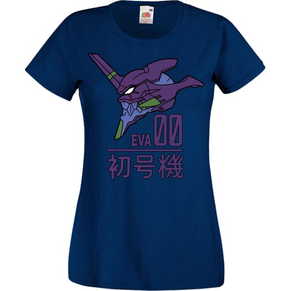 Maglietta Da Donna Manga Anime Neon Anime Genesis Manga Evangelion Eva Unit 00 Eva Genesis, Lady Xs , Bleu Foncé-image