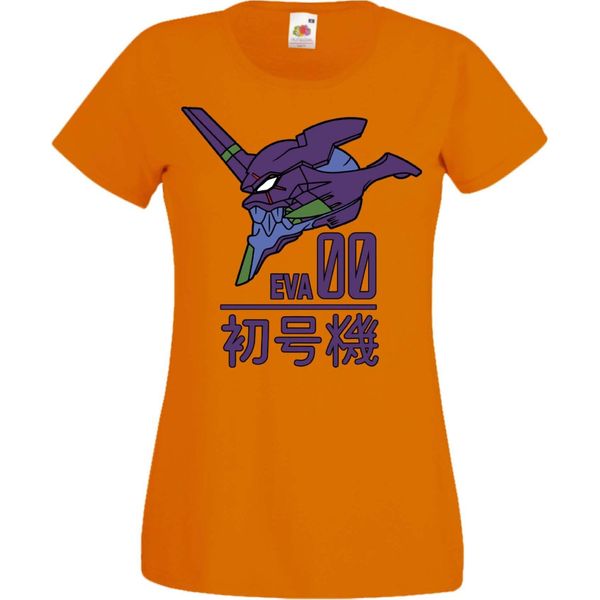 Maglietta Da Donna Manga Anime Neon Anime Genesis Manga Evangelion Eva Unit 00 Eva Genesis, Lady 2XL , Orange-image