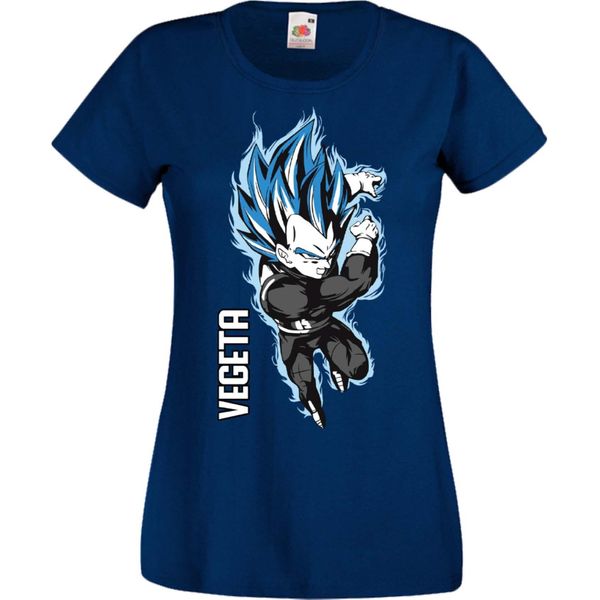 Maglietta Da Donna Manga Anime Dragon Anime Manga Ball Z Vegeta Vegeta, Lady L , Bleu Foncé-image