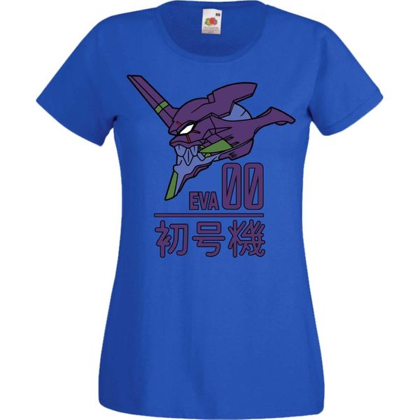 Maglietta Da Donna Manga Anime Neon Anime Genesis Manga Evangelion Eva Unit 00 Eva Genesis, Lady 2XL , Bleu-image