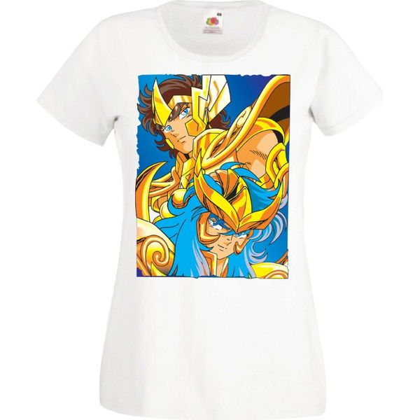 Maglietta Da Donna Manga Anime Saint Anime Seiya Knights Of The Zodiac Saint Anime Seiya Knights Of The Zodiac, Lady Xs , Blanc-image