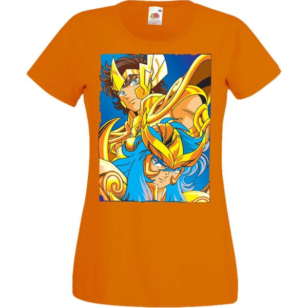 Maglietta Da Donna Manga Anime Saint Anime Seiya Knights Of The Zodiac Saint Anime Seiya Knights Of The Zodiac, Lady L , Orange-image