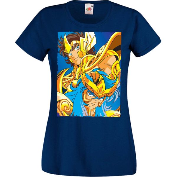 Maglietta Da Donna Manga Anime Saint Anime Seiya Knights Of The Zodiac Saint Anime Seiya Knights Of The Zodiac, Lady L , Bleu Foncé-image