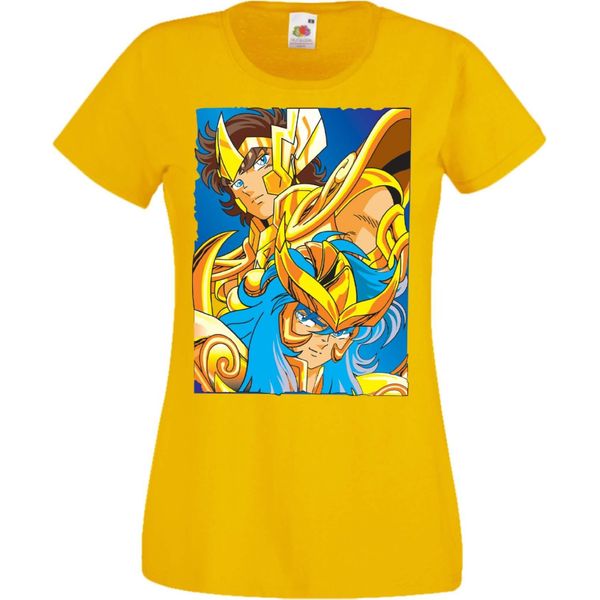 Maglietta Da Donna Manga Anime Saint Anime Seiya Knights Of The Zodiac Saint Anime Seiya Knights Of The Zodiac, Lady L , Jaune-image