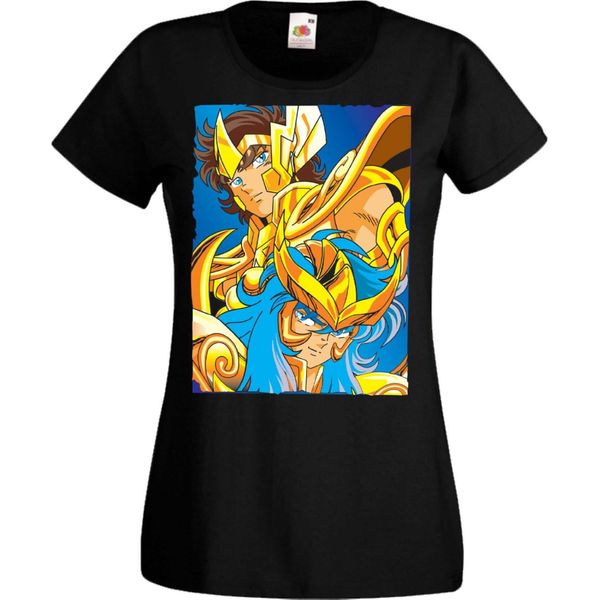 Maglietta Da Donna Manga Anime Saint Anime Seiya Knights Of The Zodiac Saint Anime Seiya Knights Of The Zodiac, Lady Xs , Noir-image