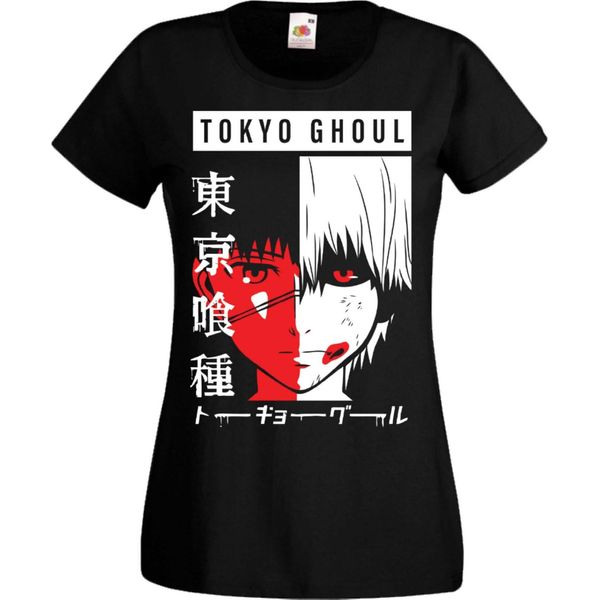 Maglietta Da Donna Manga Anime Tokyo Ghoul 01 Ken Kaneki, Lady Xs , Noir-image