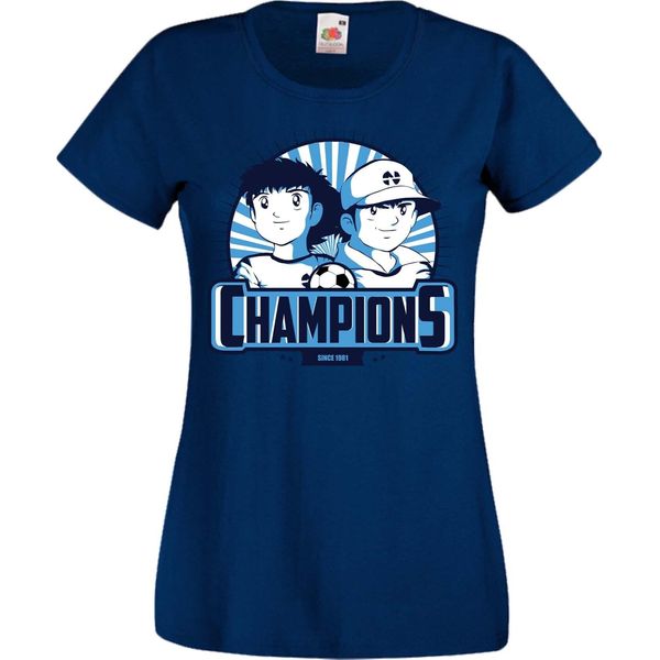 Maglietta Da Donna Manga Anime Captain Tsubasa 01 Captain Tsubasa, Lady L , Bleu Foncé-image