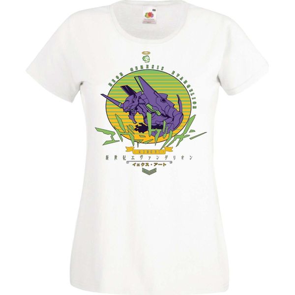 Maglietta Da Donna Manga Anime Neon Anime Genesis Manga Evangelion Eva Unit 01 Eva Unit, Lady 2XL , Blanc-image