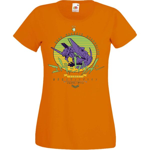 Maglietta Da Donna Manga Anime Neon Anime Genesis Manga Evangelion Eva Unit 01 Eva Unit, Lady 2XL , Orange-image