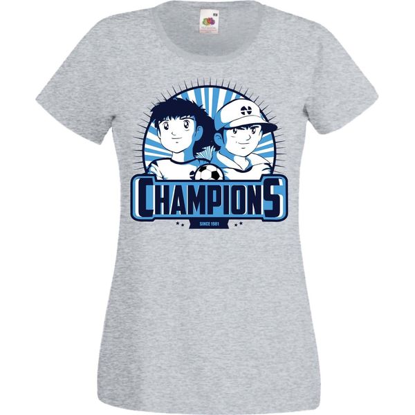 Maglietta Da Donna Manga Anime Captain Tsubasa 01 Captain Tsubasa, Lady Xs , Gris-image