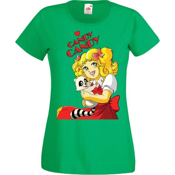 Maglietta Da Donna Manga Anime Candy Candy Candy Candy, Lady L , Vert-image