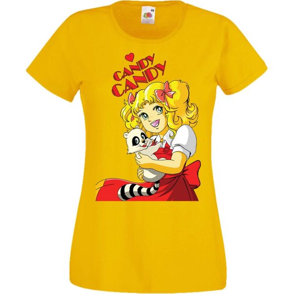 Maglietta Da Donna Manga Anime Candy Candy Candy Candy, Lady Xs , Jaune-image