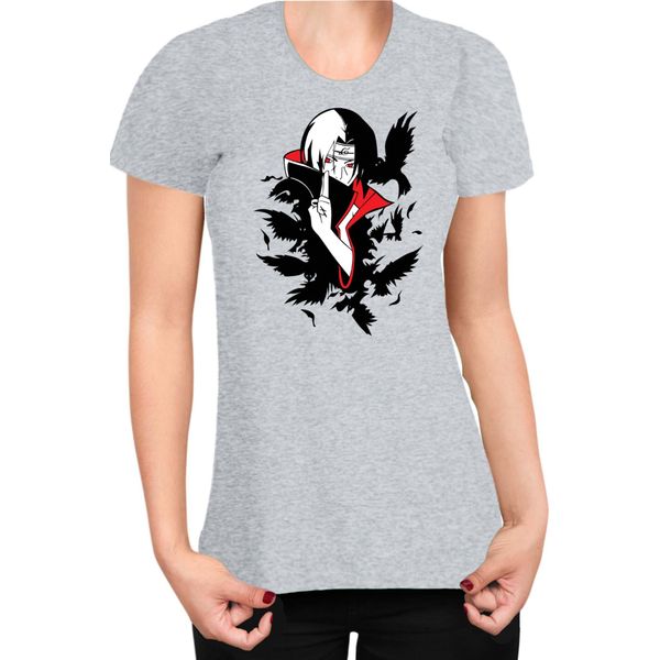 Maglietta Da Donna Naruto Itachi Crows, Lady M , Gris-image