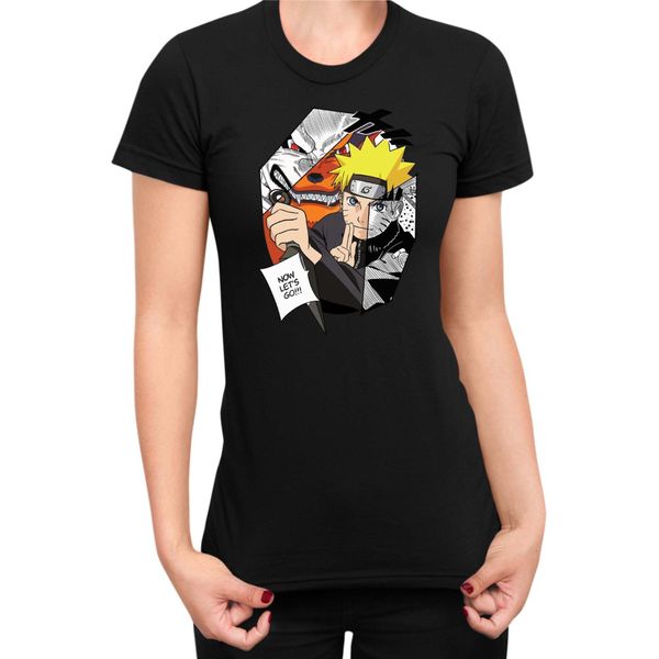 Maglietta Da Donna Naruto Naruto & Kurama, Lady Xs , Noir-image
