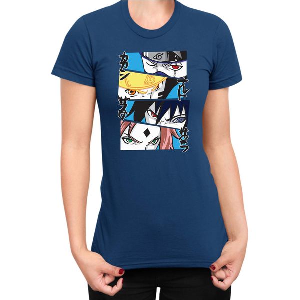 Maglietta Da Donna Naruto Team 7 05, Lady Xl , Bleu Foncé-image