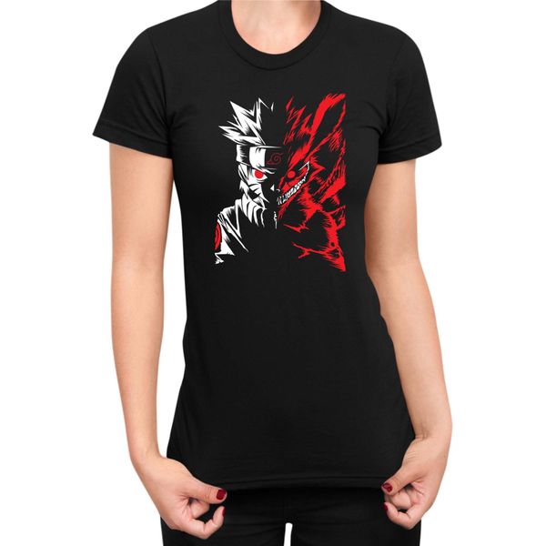 Maglietta Da Donna Naruto Naruto Kurama 03, Lady Xl , Noir-image