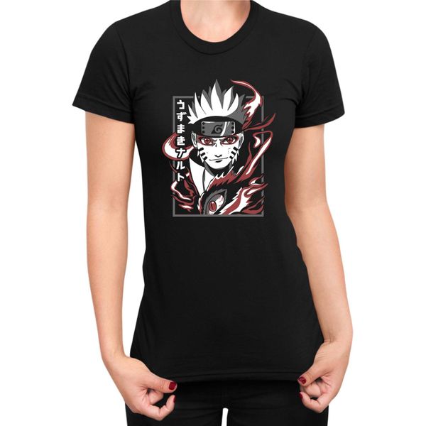 Maglietta Da Donna Naruto Naruto Kurama 02, Lady L , Noir-image