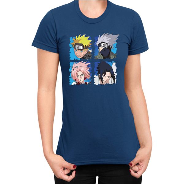 Maglietta Da Donna Naruto Team 7 03, Lady S , Bleu Foncé-image