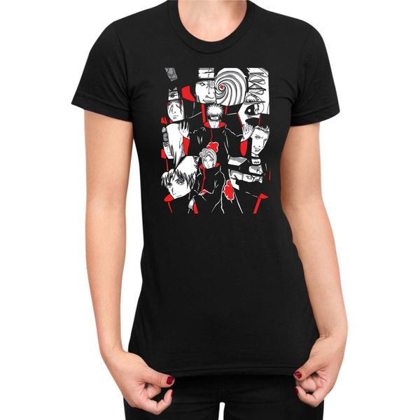 Maglietta Da Donna Naruto Akatsuki Team Members 04, Lady 2XL , Noir-image