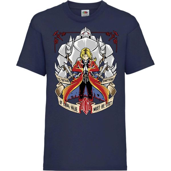 Maglietta Per Bambini Fullmetal Alchemist Edward Elric Fullmetal Edward, 9-11 Jahr - 140 , Bleu Foncé-image