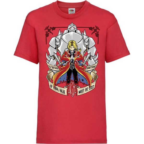 Maglietta Per Bambini Fullmetal Alchemist Edward Elric Fullmetal Edward, 9-11 Jahr - 140 , Rouge-image
