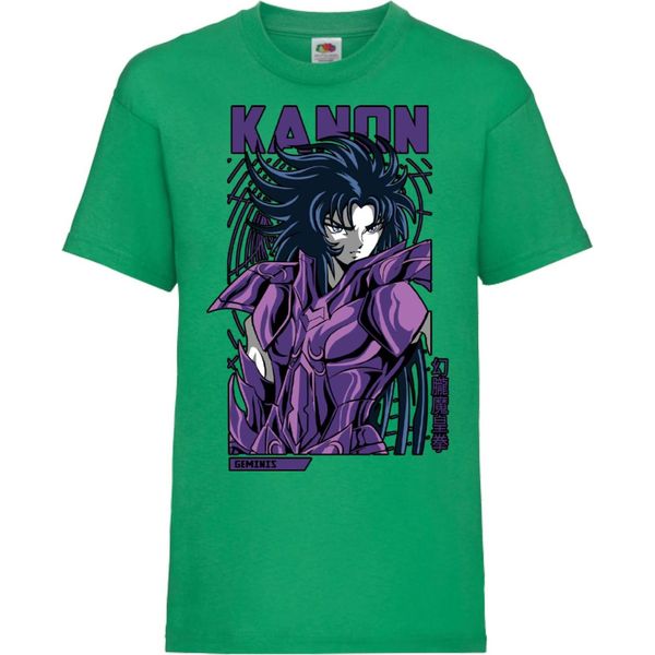 Maglietta Per Bambini Saint Anime Seiya Gemini Kanon Gemini Kanon, 5-6 Jahr - 116 , Vert-image