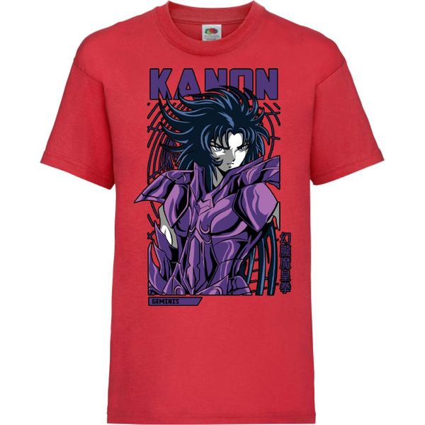 Maglietta Per Bambini Saint Anime Seiya Gemini Kanon Gemini Kanon, 5-6 Jahr - 116 , Rouge-image