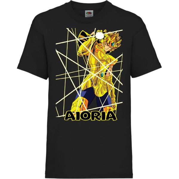 Maglietta Per Bambini Saint Anime Seiya Leo Aiolia 02 Aiolia, 5-6 Jahr - 116 , Noir-image