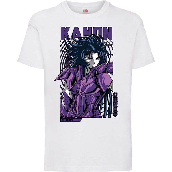 Maglietta Per Bambini Saint Anime Seiya Gemini Kanon Gemini Kanon, 5-6 Jahr - 116 , Blanc-image