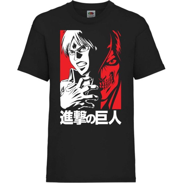 Maglietta Per Bambini Attack Anime On Titan Eren Jeager 02 Attack On Eren, 12-13 Jahr - 152 , Noir-image