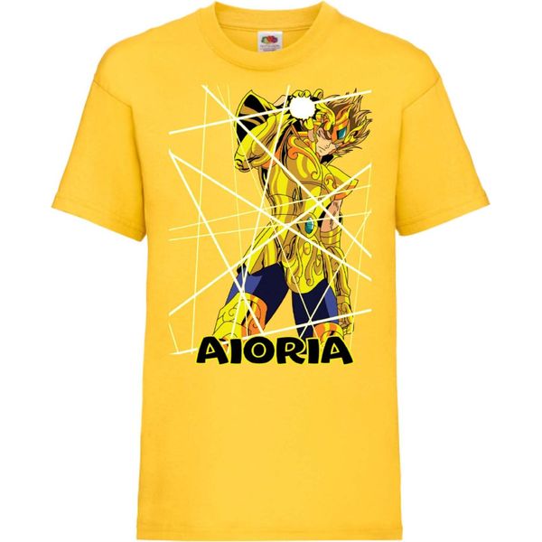 Maglietta Per Bambini Saint Anime Seiya Leo Aiolia 02 Aiolia, 7-8 Jahr - 128 , Jaune-image