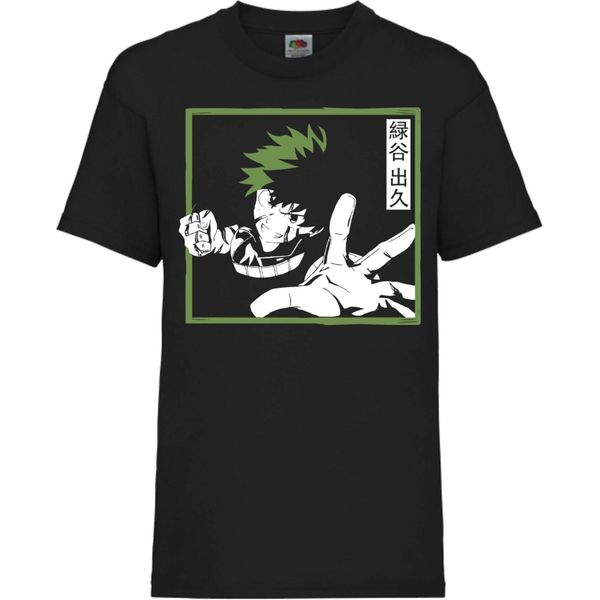 Maglietta Per Bambini My Hero Anime Academia Izuku Midoriya, 9-11 Jahr - 140 , Noir-image