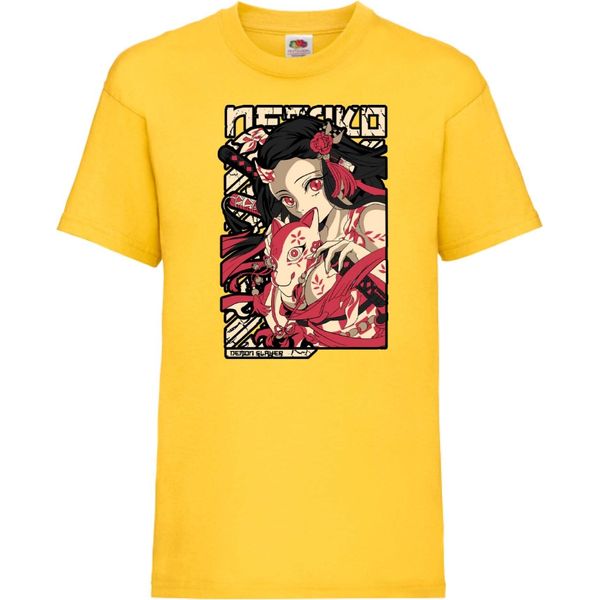 Maglietta Per Bambini Demon Anime Slayer Nezuko Kamado 04 Nezuko Demon, 12-13 Jahr - 152 , Jaune-image