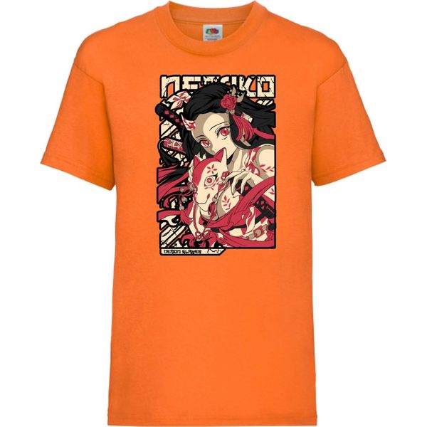 Maglietta Per Bambini Demon Anime Slayer Nezuko Kamado 04 Nezuko Demon, 12-13 Jahr - 152 , Orange-image