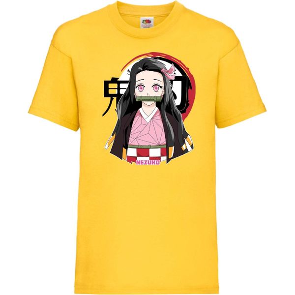 Maglietta Per Bambini Demon Anime Slayer Nezuko Kamado 05 Tanjiro Sister, 5-6 Jahr - 116 , Jaune-image